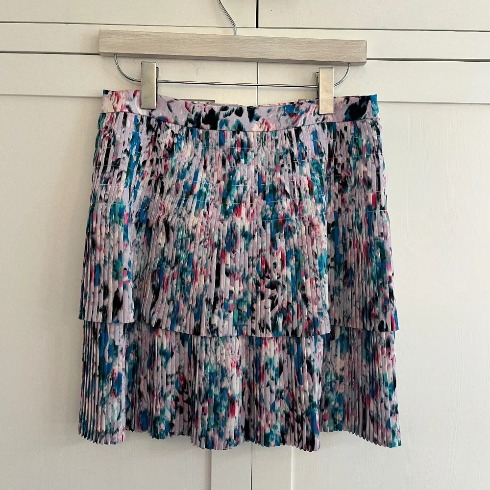J. Crew Pleated Pink Floral Skirt